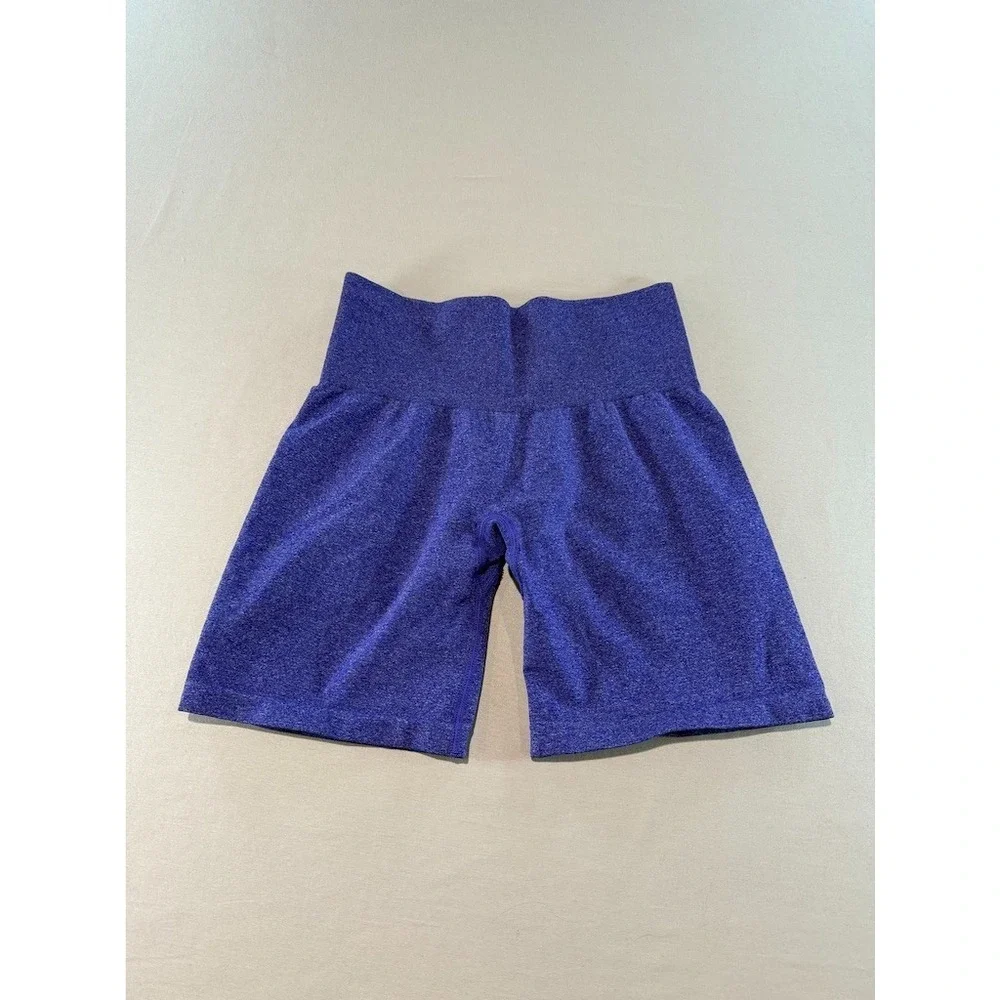 NVGTN‎ Seamless Biker Shorts Blue Womens Small High Waisted Gym